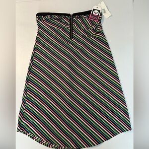 ROXY Juniors Dress Large Sleeveless Black Pink Purple Yellow White Pink Striped